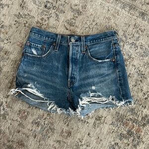 Levi's Blue Jean Shorts Distressed Vintage Style